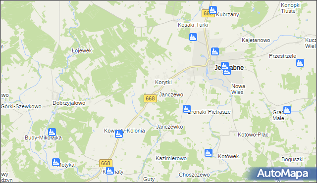 mapa Janczewo gmina Jedwabne, Janczewo gmina Jedwabne na mapie Targeo