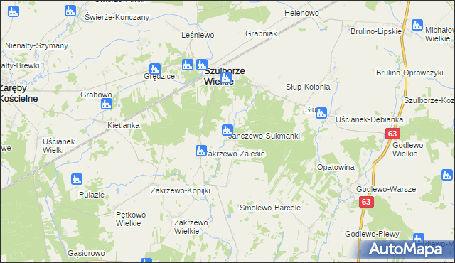 mapa Janczewo-Sukmanki, Janczewo-Sukmanki na mapie Targeo