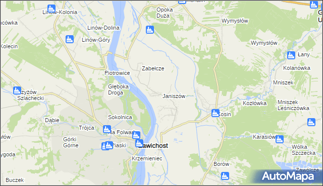 mapa Janiszów gmina Annopol, Janiszów gmina Annopol na mapie Targeo