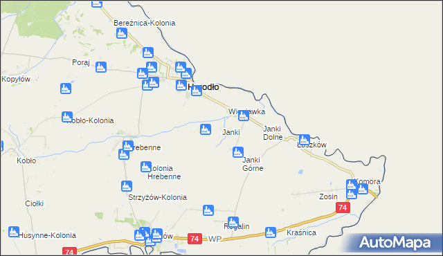 mapa Janki gmina Horodło, Janki gmina Horodło na mapie Targeo