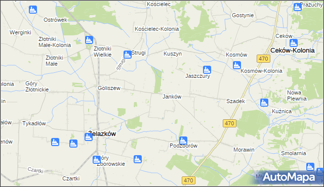 mapa Janków gmina Żelazków, Janków gmina Żelazków na mapie Targeo