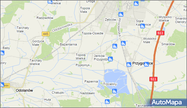 mapa Janków Przygodzki, Janków Przygodzki na mapie Targeo