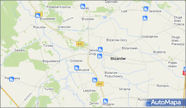 mapa Janków Trzeci gmina Blizanów, Janków Trzeci gmina Blizanów na mapie Targeo