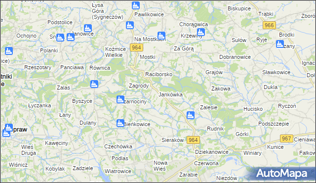 mapa Jankówka gmina Wieliczka, Jankówka gmina Wieliczka na mapie Targeo
