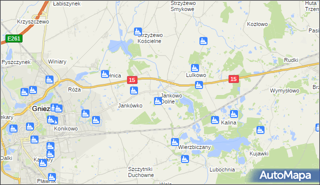 mapa Jankowo Dolne, Jankowo Dolne na mapie Targeo