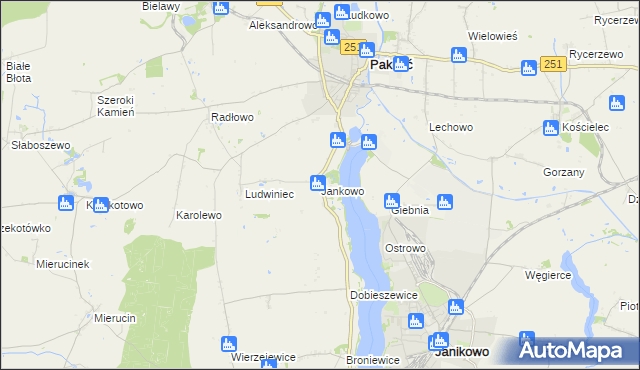 mapa Jankowo gmina Pakość, Jankowo gmina Pakość na mapie Targeo