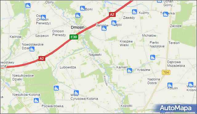 mapa Janów gmina Dmosin, Janów gmina Dmosin na mapie Targeo