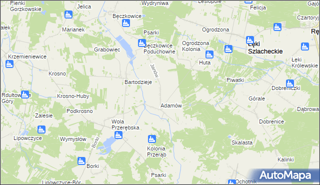 mapa Janów gmina Łęki Szlacheckie, Janów gmina Łęki Szlacheckie na mapie Targeo