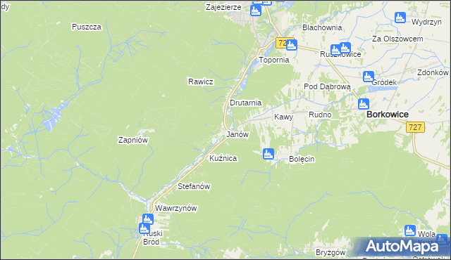 mapa Janów gmina Przysucha, Janów gmina Przysucha na mapie Targeo