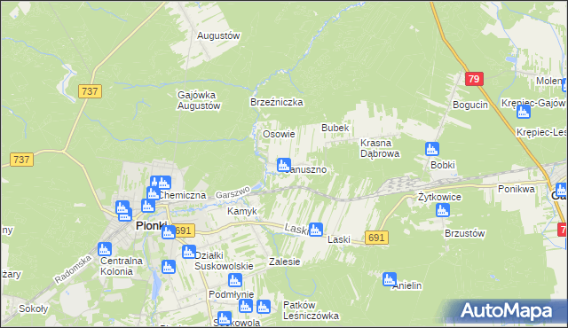 mapa Januszno, Januszno na mapie Targeo