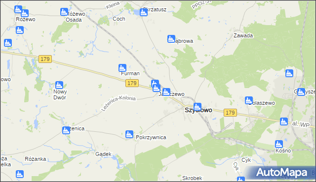 mapa Jaraczewo gmina Szydłowo, Jaraczewo gmina Szydłowo na mapie Targeo