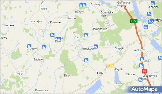 mapa Jarnołtowo, Jarnołtowo na mapie Targeo