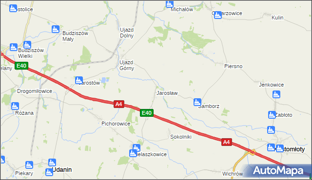 mapa Jarosław gmina Udanin, Jarosław gmina Udanin na mapie Targeo