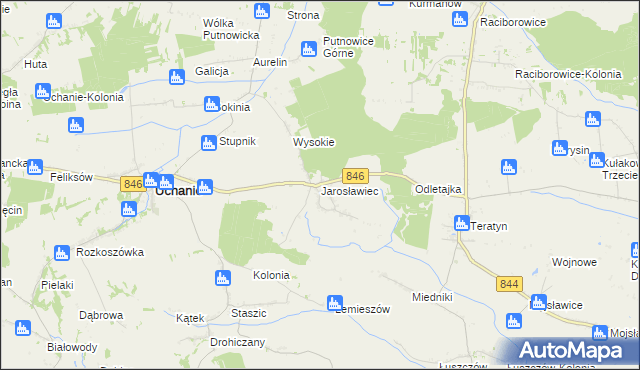 mapa Jarosławiec gmina Uchanie, Jarosławiec gmina Uchanie na mapie Targeo