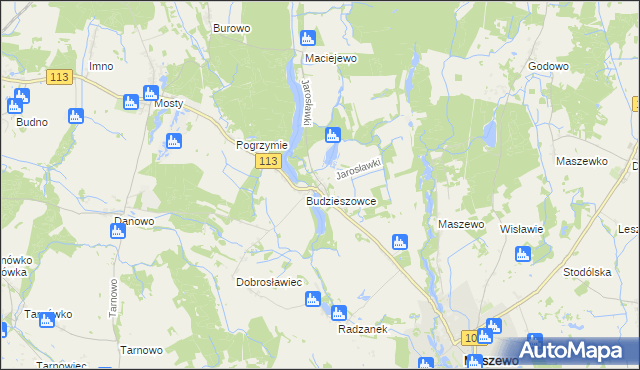 mapa Jarosławki gmina Maszewo, Jarosławki gmina Maszewo na mapie Targeo