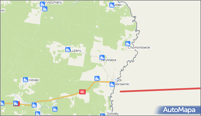 mapa Jaryłówka, Jaryłówka na mapie Targeo