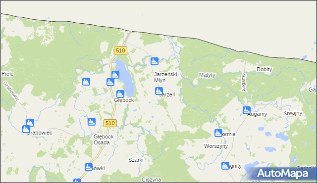 mapa Jarzeń, Jarzeń na mapie Targeo