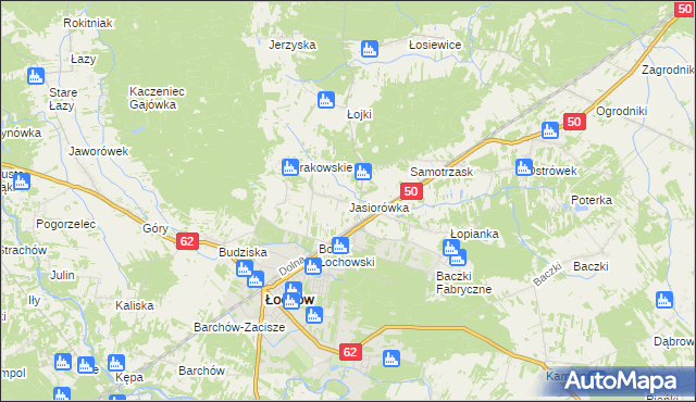 mapa Jasiorówka, Jasiorówka na mapie Targeo