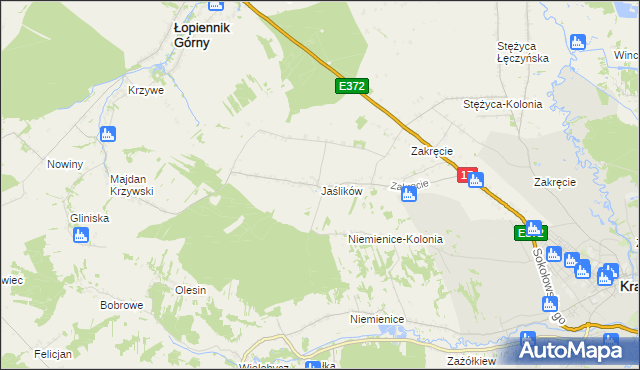 mapa Jaślików, Jaślików na mapie Targeo