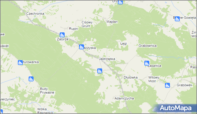 mapa Jastrząbka, Jastrząbka na mapie Targeo