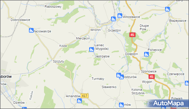 mapa Jastrzębie gmina Rudnik, Jastrzębie gmina Rudnik na mapie Targeo