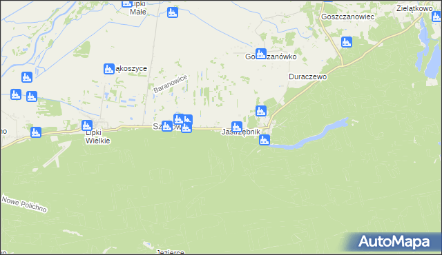 mapa Jastrzębnik gmina Santok, Jastrzębnik gmina Santok na mapie Targeo