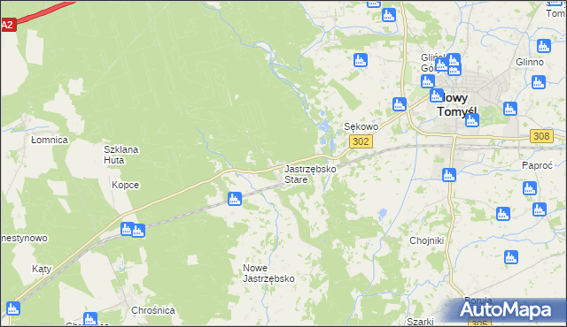 mapa Jastrzębsko Stare, Jastrzębsko Stare na mapie Targeo