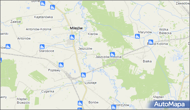 mapa Jaszczów-Kolonia, Jaszczów-Kolonia na mapie Targeo