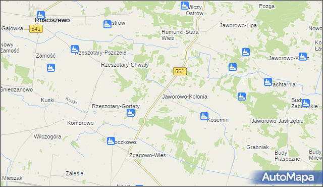 mapa Jaworowo-Kolonia, Jaworowo-Kolonia na mapie Targeo