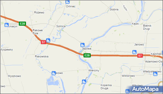 mapa Jazowa gmina Nowy Dwór Gdański, Jazowa gmina Nowy Dwór Gdański na mapie Targeo