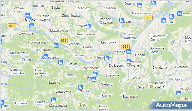 mapa Jazowsko, Jazowsko na mapie Targeo