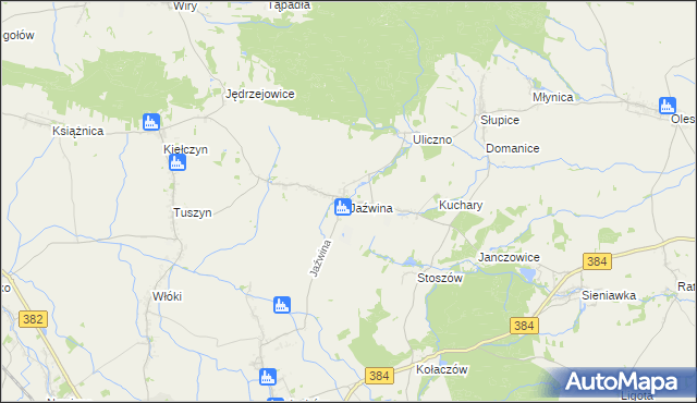 mapa Jaźwina, Jaźwina na mapie Targeo