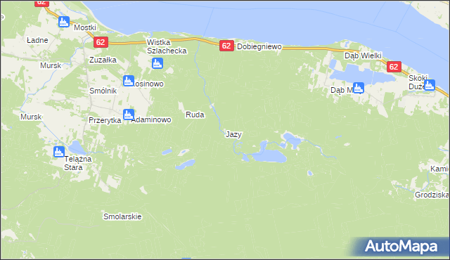 mapa Jazy gmina Włocławek, Jazy gmina Włocławek na mapie Targeo