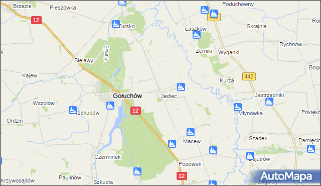 mapa Jedlec, Jedlec na mapie Targeo