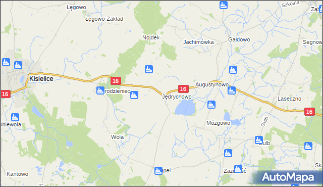 mapa Jędrychowo gmina Kisielice, Jędrychowo gmina Kisielice na mapie Targeo