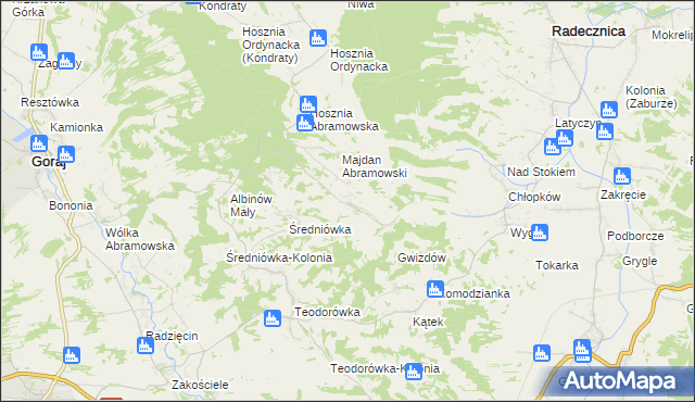 mapa Jędrzejówka gmina Goraj, Jędrzejówka gmina Goraj na mapie Targeo