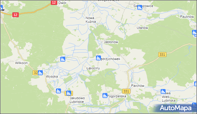 mapa Jędrzychówek, Jędrzychówek na mapie Targeo