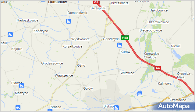 mapa Jędrzychowice gmina Wiązów, Jędrzychowice gmina Wiązów na mapie Targeo