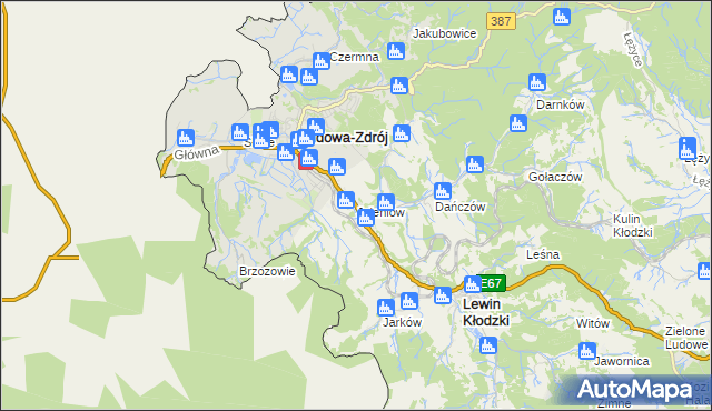 mapa Jeleniów gmina Lewin Kłodzki, Jeleniów gmina Lewin Kłodzki na mapie Targeo