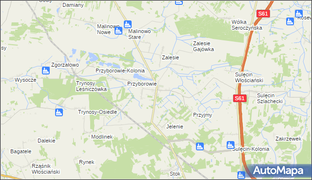 mapa Jelonki gmina Ostrów Mazowiecka, Jelonki gmina Ostrów Mazowiecka na mapie Targeo