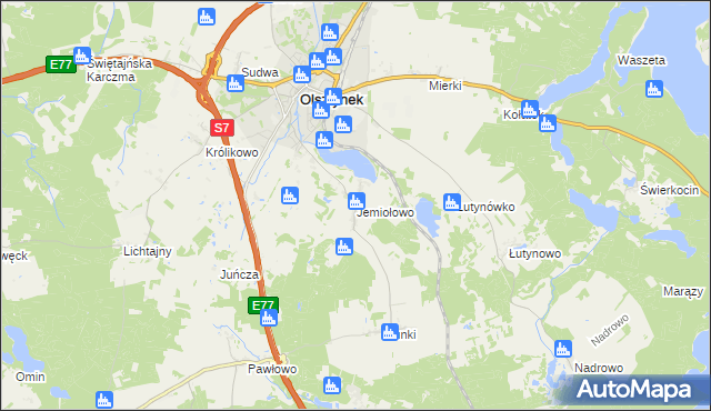 mapa Jemiołowo, Jemiołowo na mapie Targeo