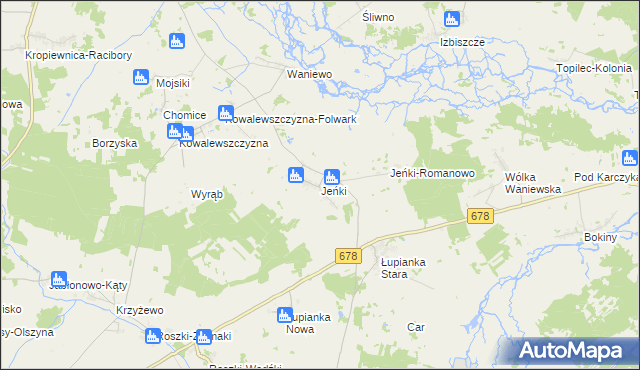 mapa Jeńki, Jeńki na mapie Targeo