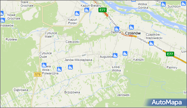 mapa Jesionka gmina Czosnów, Jesionka gmina Czosnów na mapie Targeo