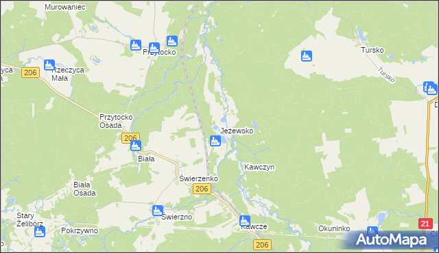 mapa Jeżewsko, Jeżewsko na mapie Targeo