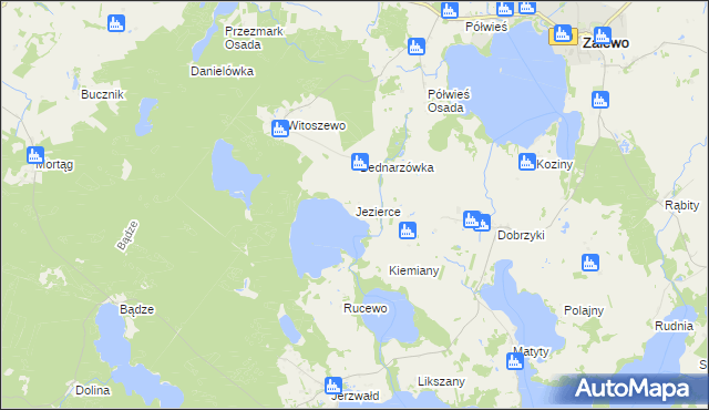 mapa Jezierce gmina Zalewo, Jezierce gmina Zalewo na mapie Targeo