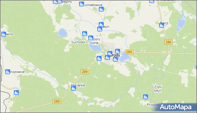 mapa Jeziory Wysokie, Jeziory Wysokie na mapie Targeo