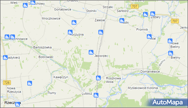 mapa Jeziorzec, Jeziorzec na mapie Targeo