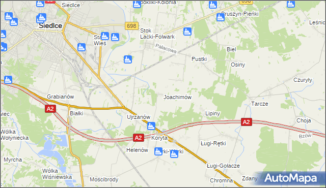 mapa Joachimów, Joachimów na mapie Targeo