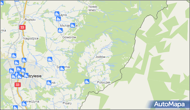 mapa Jodłów gmina Międzylesie, Jodłów gmina Międzylesie na mapie Targeo
