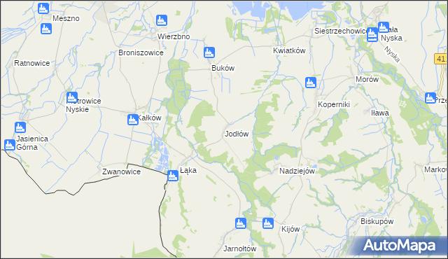 mapa Jodłów gmina Otmuchów, Jodłów gmina Otmuchów na mapie Targeo